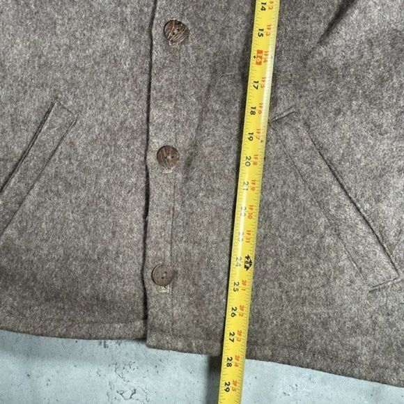 Sean Jean Womens Wool Jacket Long Sleeved Brown Button Down Peacoat Size Large - Picture 7 of 10